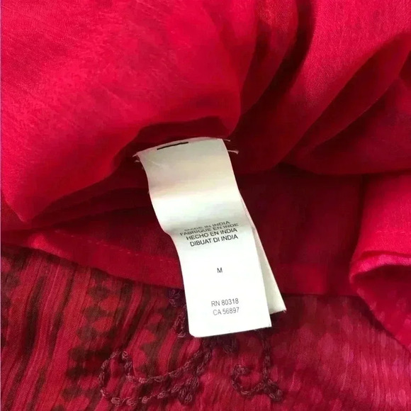 Lucky Brand Halter Neck Sheer Overlay Embroidered Multi-Pattern Pink Tank - M - Picture 8 of 10